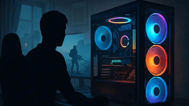 Мощный игровой компьютер с яркой подсветкой для будущего гейминга.