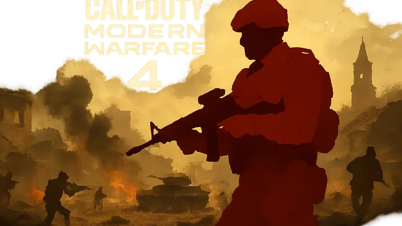 Логотип Call of Duty: Modern Warfare 4 и изображение солдата на поле боя