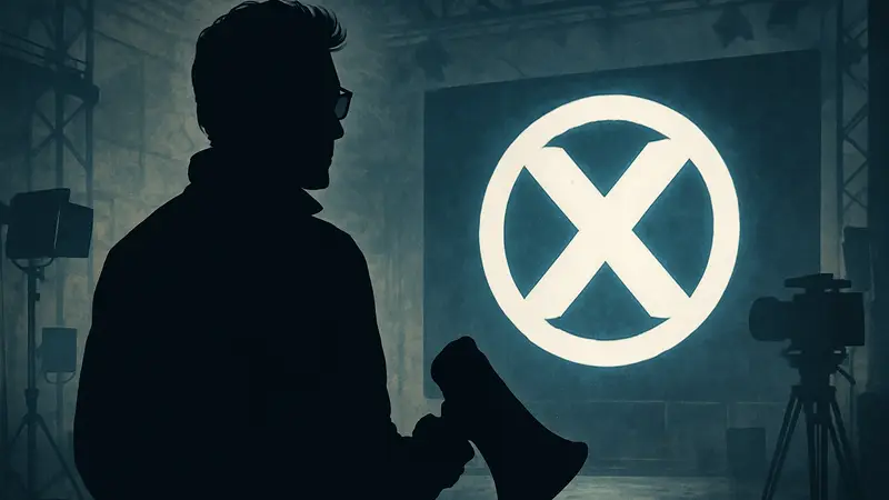 Режиссёр и логотип перезапуска фильма «Люди Икс» студии Marvel.