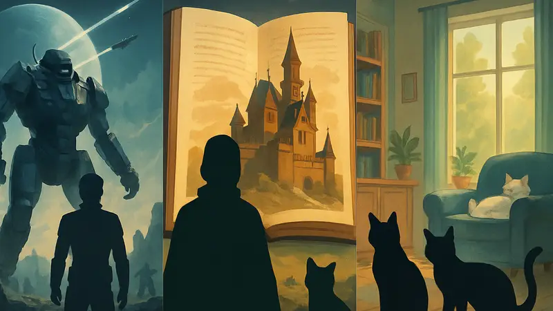 Обложки новых ПК-игр: RTS, RPG-книга и кошки.