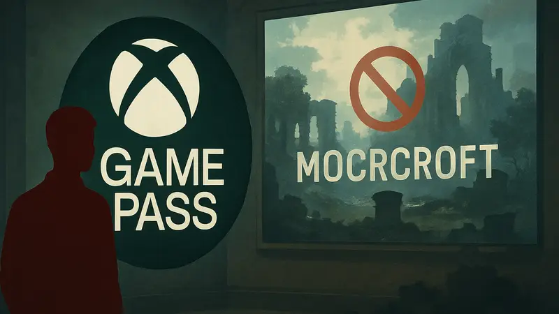 Логотип Xbox Game Pass на фоне отмененного Project Moorcroft.