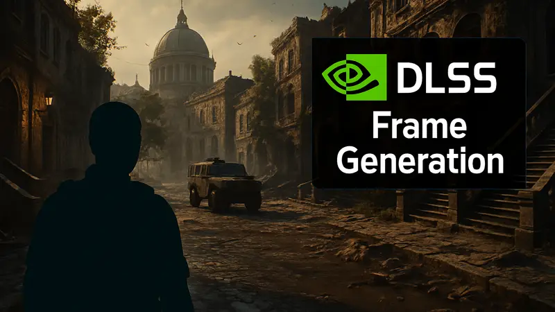 Игровой интерфейс с эффектом DLSS Frame Generation от Nvidia, демонстрирующий отсутствие заметных улучшений.