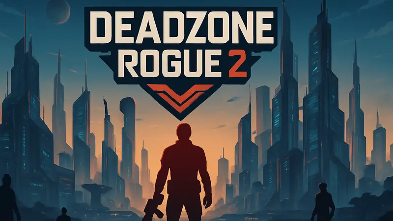 Логотип Deadzone Rogue 2 на фоне футуристического города, анонс игры.