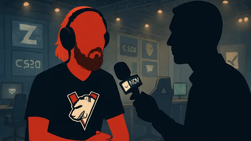 Киберспортсмен Jame из команды Virtus.pro, капитан CS2 состава, даёт интервью на HLTV