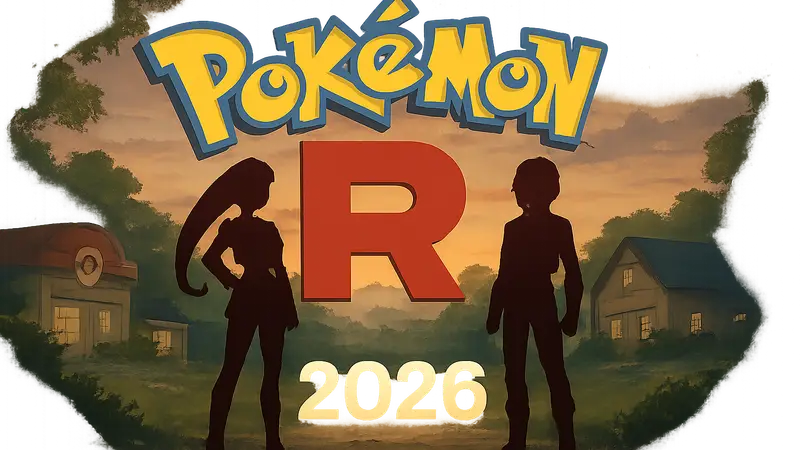 Логотип новой игры Pokemon с намёком на Team Rocket, анонс релиза в ноябре 2026.