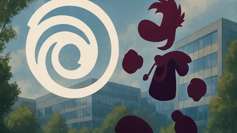 Культовый персонаж Rayman на фоне логотипа Ubisoft, символизирующий возвращение серии