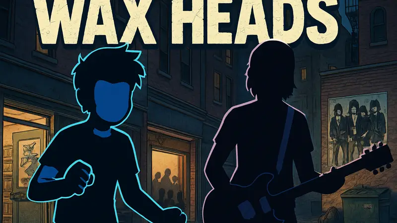 Обложка инди-игры Wax Heads с отсылками к Скотту Пилигриму и The Ramones.