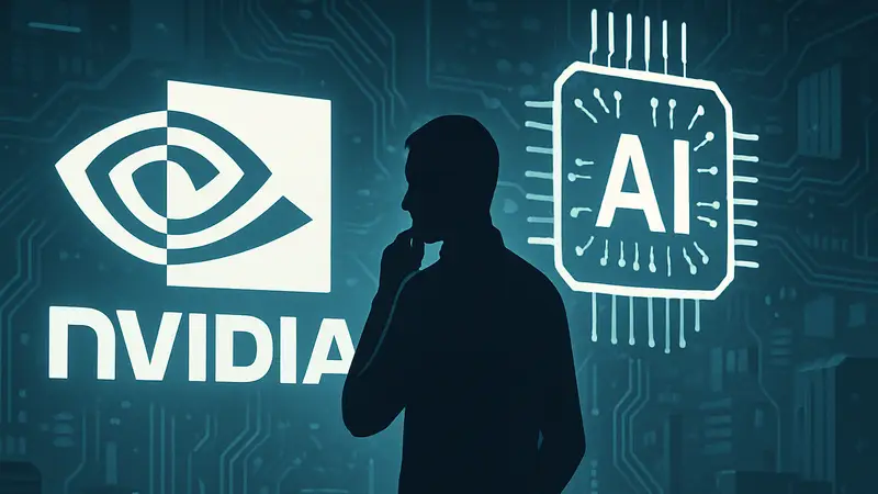 Логотип Nvidia рядом с символом ИИ, показывающий интеграцию технологий в разработку GPU.