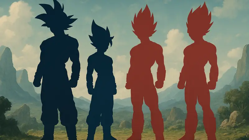 Гоку и Вегета в различных формах Супер Сайяна и Бога из Dragon Ball Super