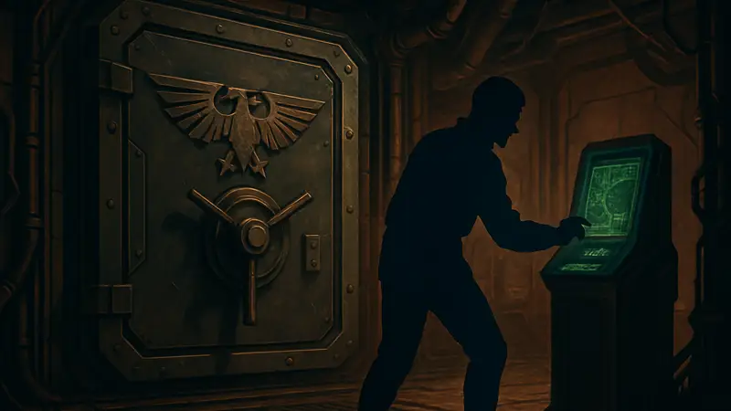 Сейф Recolliger's Plot и терминал в Warhammer 40K Rogue Trader.