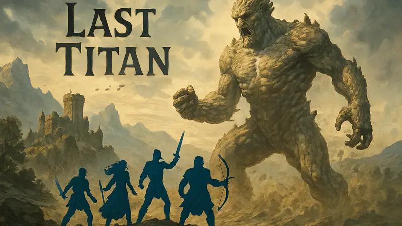 Обложка настольной игры «Последний Титан» с фэнтезийным артом, созданной Ричардом Гарфилдом.