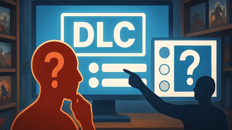 Изображение, символизирующее игровые дополнения (DLC) и викторину.