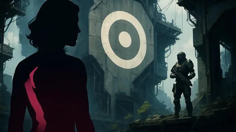 Кадр из тизера или концепт-арта Marathon от Bungie с изображением персонажа или актрисы озвучки Эрики Линдбек.