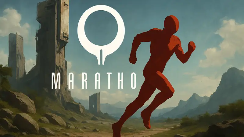 Логотип Marathon и изображение персонажа-бегуна
