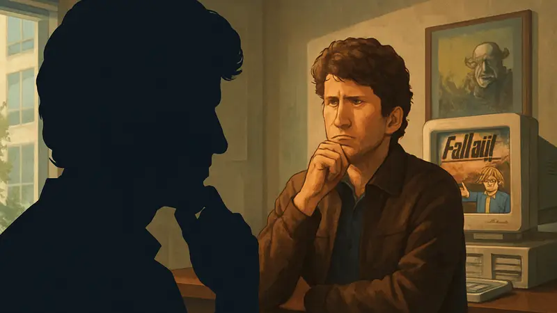 Тодд Говард, руководитель Bethesda, с задумчивым видом, возможно, вспоминающий Fallout 1.