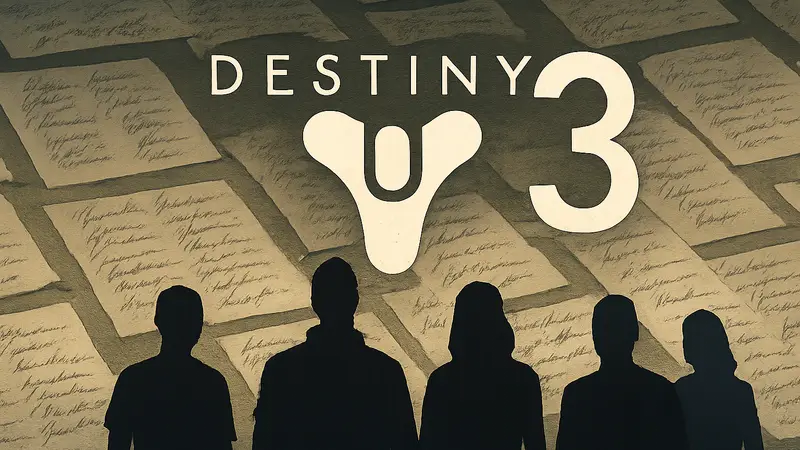 Логотип Destiny 3 на фоне подписей петиции фанатов