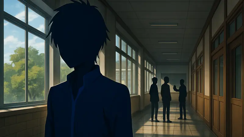 Кадр из аниме "Класс элиты", Аянокоджи или сцена, отражающая напряженный сюжет и новые испытания