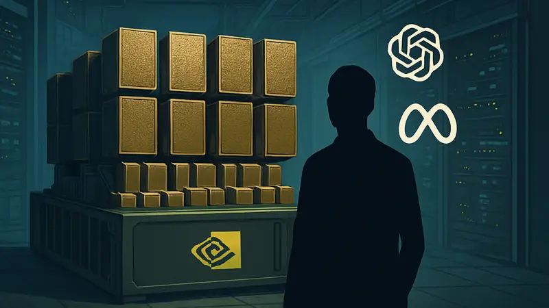 ИИ-платформа Nvidia Vera Rubin с семью чипами и логотипами OpenAI, Meta