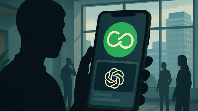 Логотип OpenAI Codex, интегрированный в интерфейс мобильного приложения ChatGPT на экране смартфона