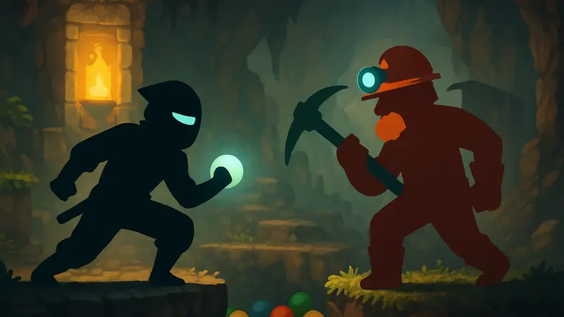 Новые персонажи ниндзя и шахтера из Ball x Pit Shadow Update, скриншот игры