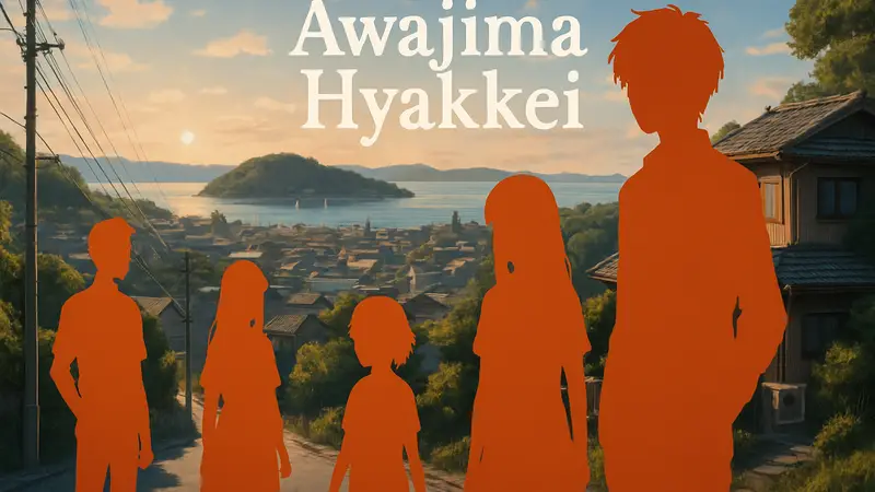 Промо-постер аниме «Awajima Hyakkei» с новыми персонажами и датой премьеры