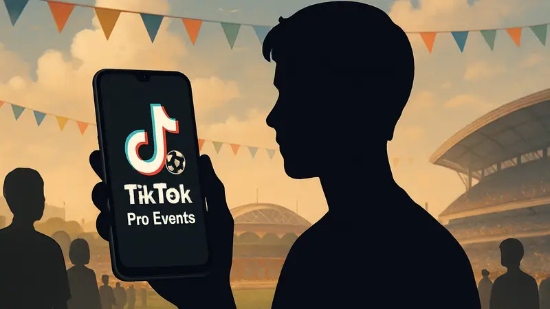 Приложение TikTok Pro Events на экране смартфона с логотипом TikTok для культурных событий.