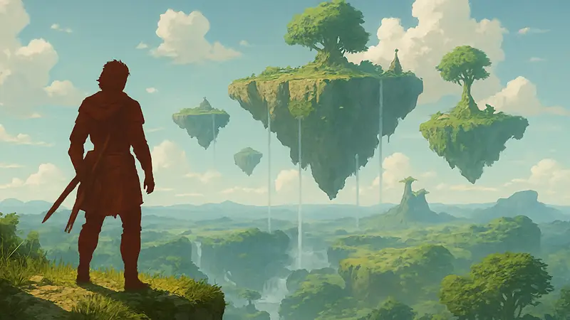 Персонаж Crimson Desert исследует парящие острова, напоминающие The Legend of Zelda: Tears of the Kingdom.