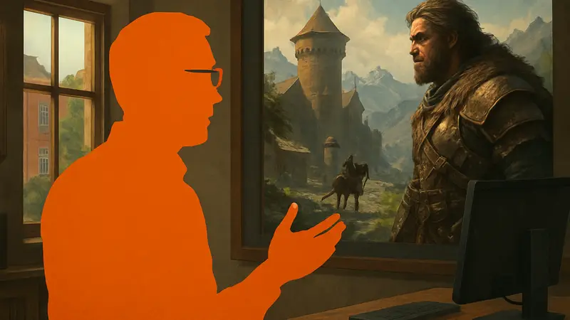 Майкл Даус из Larian Studios, высказывающий мнение о Crimson Desert