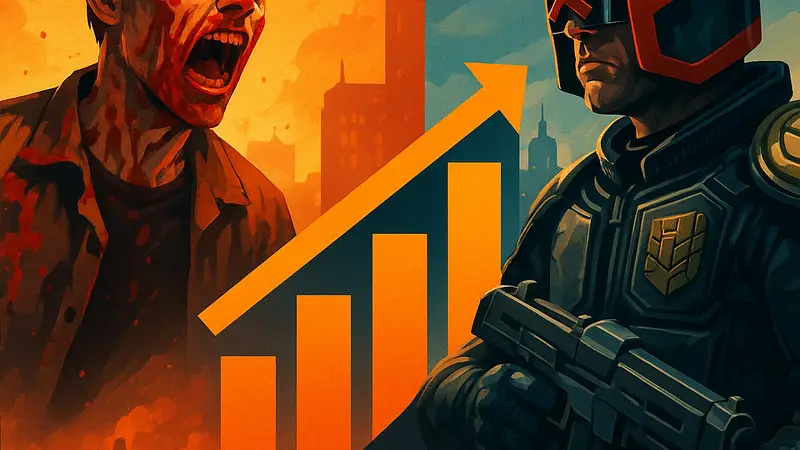 Кадры из фильмов "28 лет спустя" и "Dredd", символизирующие их соревнование в прокате