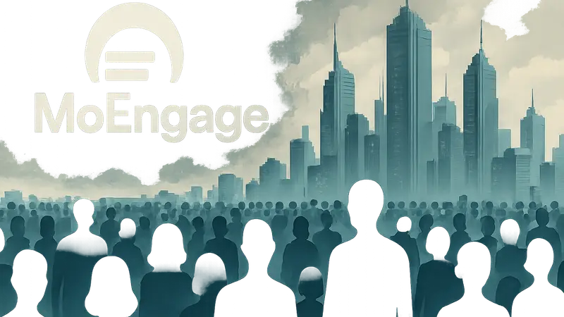 Логотип MoEngage и концепт миллионов ИИ-агентов для маркетинга будущего