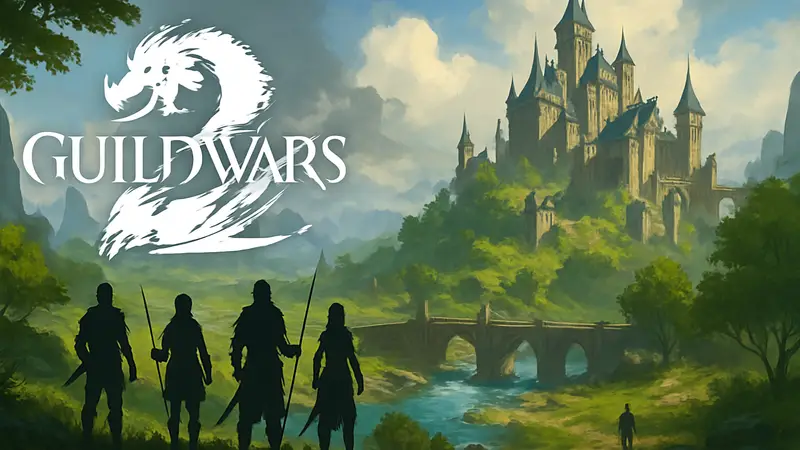 Логотип Guild Wars 3 и концепт-арт мира новой MMORPG от ArenaNet