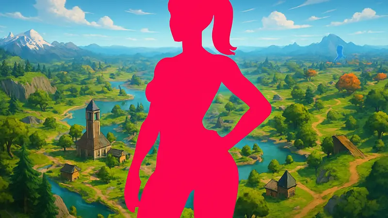 Новый откровенный скин из баттл-пасса Fortnite Chapter 7 Season 3 на фоне карты игры