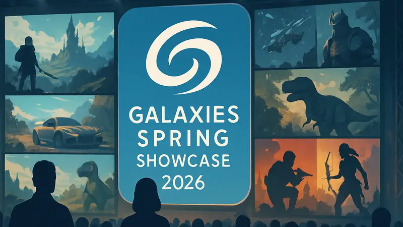 Логотип или промо-изображение конференции Galaxies Spring Showcase 2026 с анонсами игр