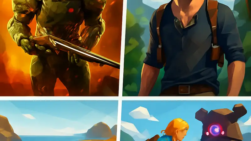 Коллаж из скриншотов лучших видеоигр 2016 года, включая DOOM и Uncharted 4.