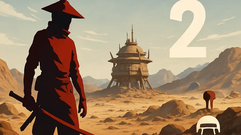 Обложка игры Kenshi с персонажем и логотипом Lo-Fi Games на фоне пустыни, намек на Kenshi 2.