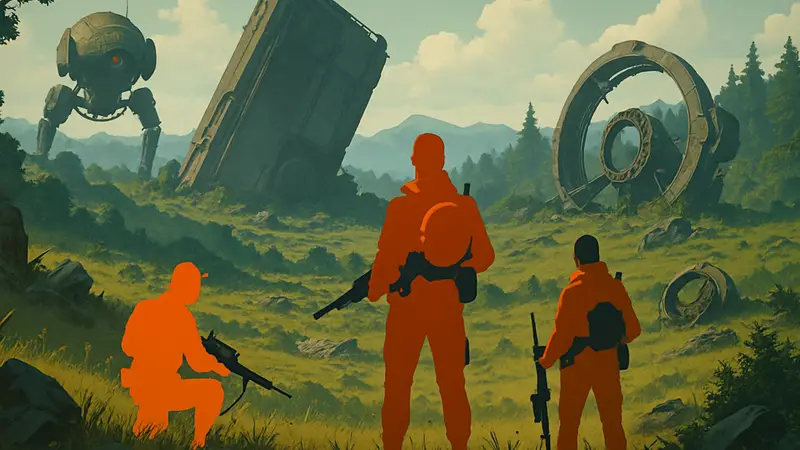 Игровой мир Arc Raiders с персонажами, исследующими локацию после исправления бага.