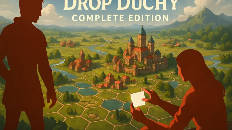 Обложка игры Drop Duchy: Complete Edition с элементами головоломки и стратегии строительства