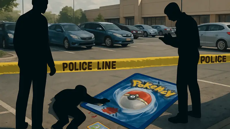 Место преступления на парковке, где произошла стрельба из-за карт Pokémon