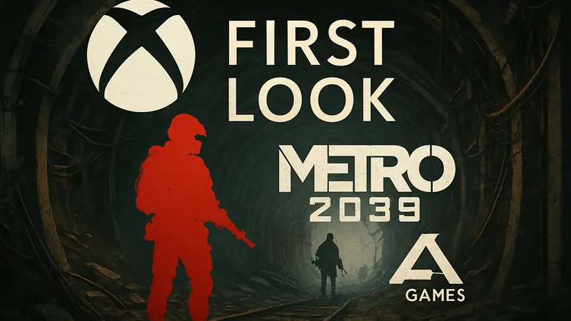 Логотип Xbox First Look с упоминанием игры Metro 2039 и символикой 4A Games