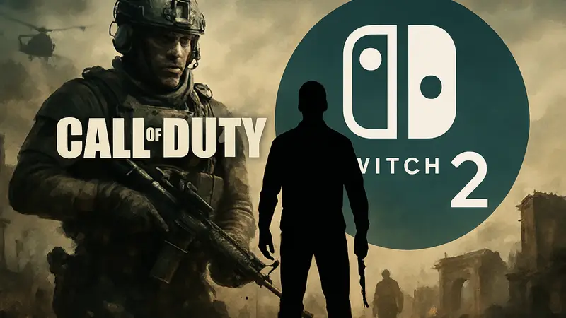 Обложка игры Call of Duty на фоне логотипа Nintendo Switch 2