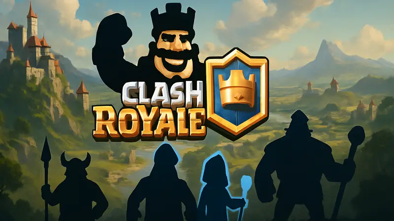 Логотип Clash Royale с изображениями короля и персонажей, символизирующий обновление.
