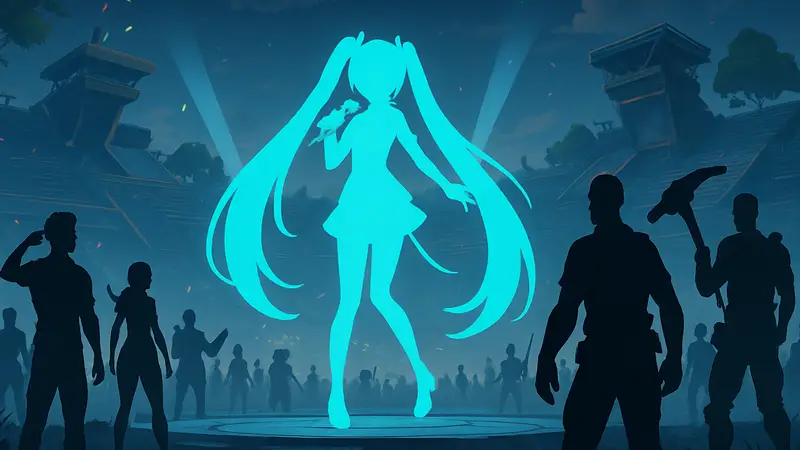 Hatsune Miku в игре Fortnite, виртуальная певица среди игровых персонажей на арене