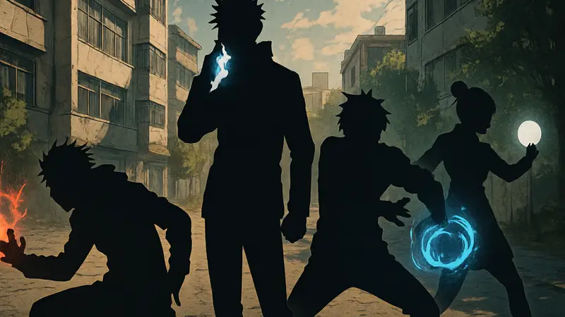 Персонажи Jujutsu Kaisen демонстрируют свои магические способности.