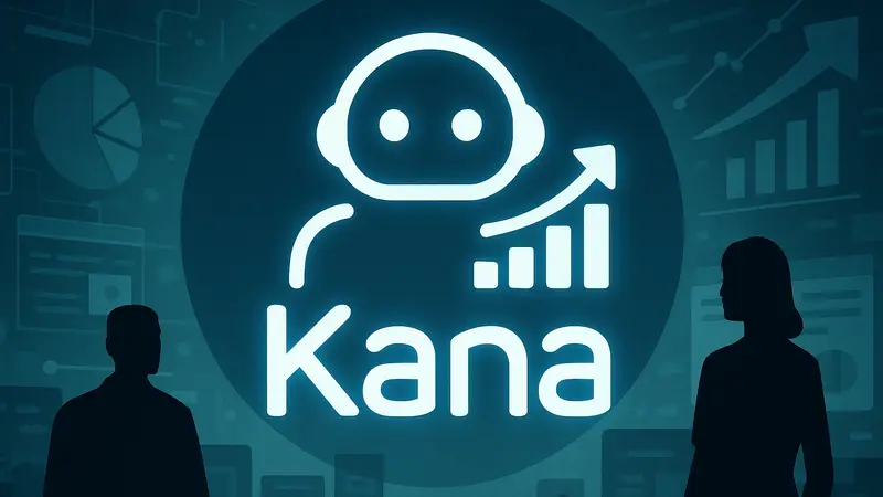 Логотип стартапа Kana, символизирующий ИИ и маркетинг, в современном стиле