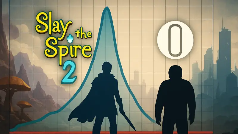 Логотип Slay the Spire 2 и Marathon на фоне диаграммы онлайна, сравнение игр