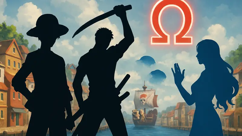Герои One Piece используют Хаки, рядом знак нового контрприёма Omen.