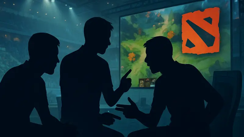 Игроки Dota 2 на профессиональном киберспортивном т
