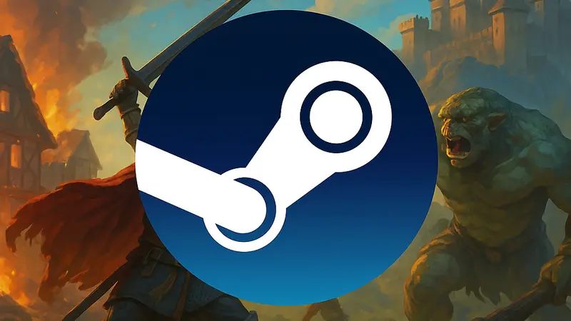 Логотип Steam на фоне скриншота игры, доступной бесплатно до 31 января 2026 года