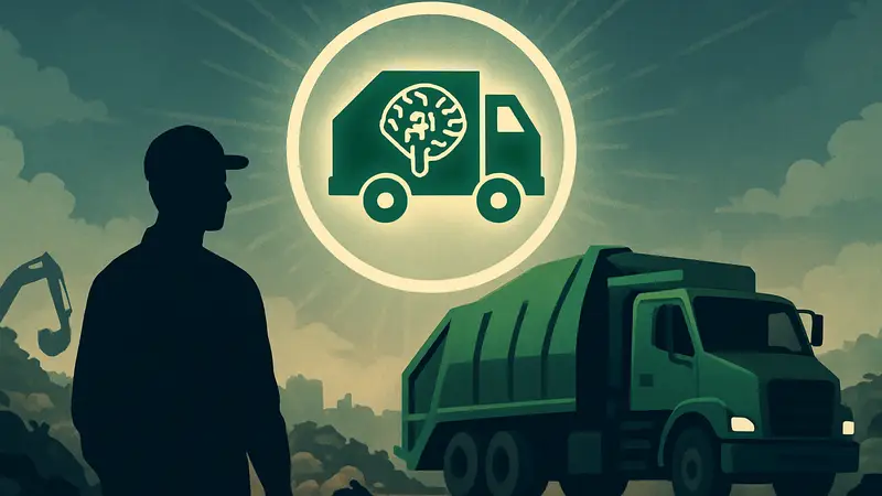 Логотип Hauler Hero, символизирующий ИИ-технологии в управлении отходами.