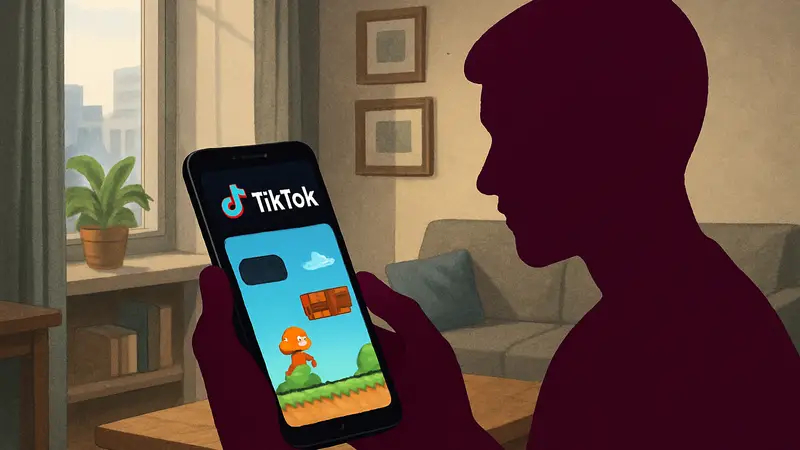 Пользователь играет в секретную игру TikTok в DM чате на смартфоне